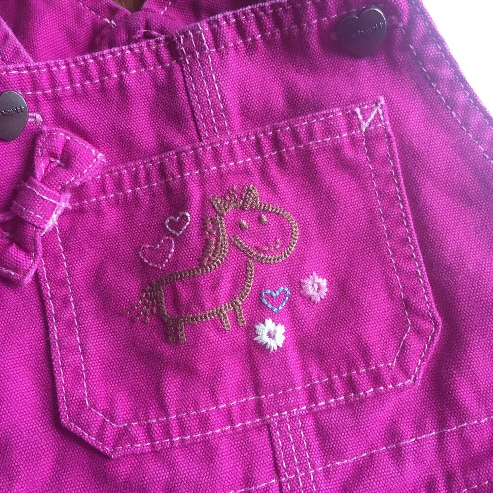 Carhartt pink embroidered overalls 18m